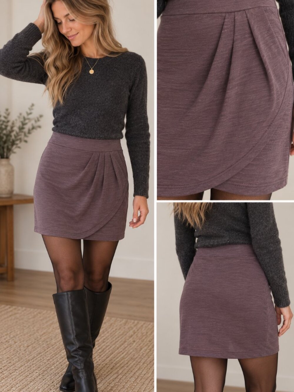 EMU Australia 100% Merino Wool Mini Skirt XS | Deep Mauve